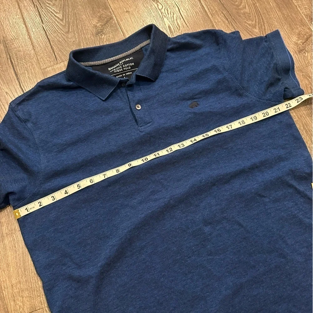 Banana Republic Polo Shirt Organic Cotton Pique Golf Short Sleeved L Royal Blue